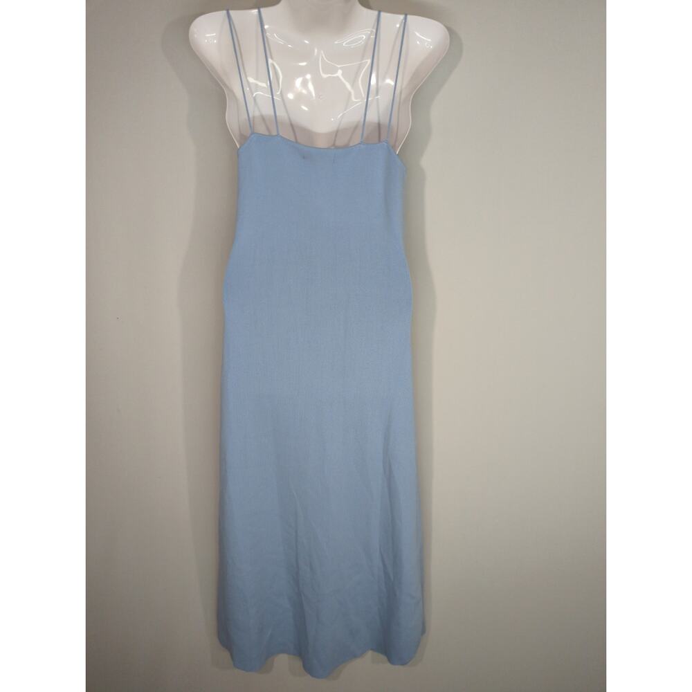 Urban Revivo Light Blue Cami Scoop Neck Slit Hem Dress MEDIUM NWT Coastal Casual - Picture 6 of 10